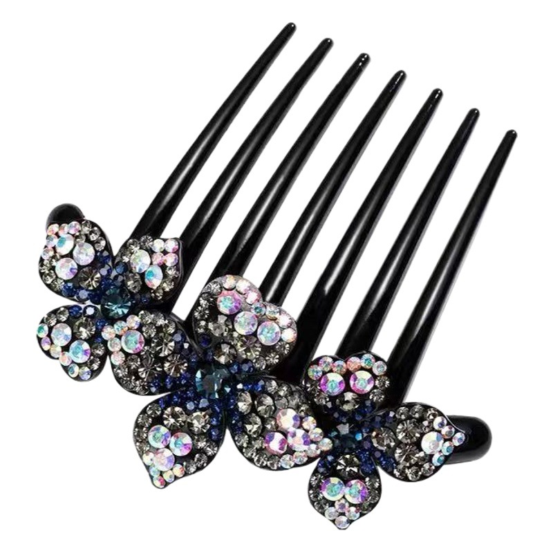 Estilo coreano nuevo estilo Accesorios para el cabello diamante flor pelo peine insertar peine updo pelo bola cabeza dulce dama Cola de Caballo clip cabeza Accesorios