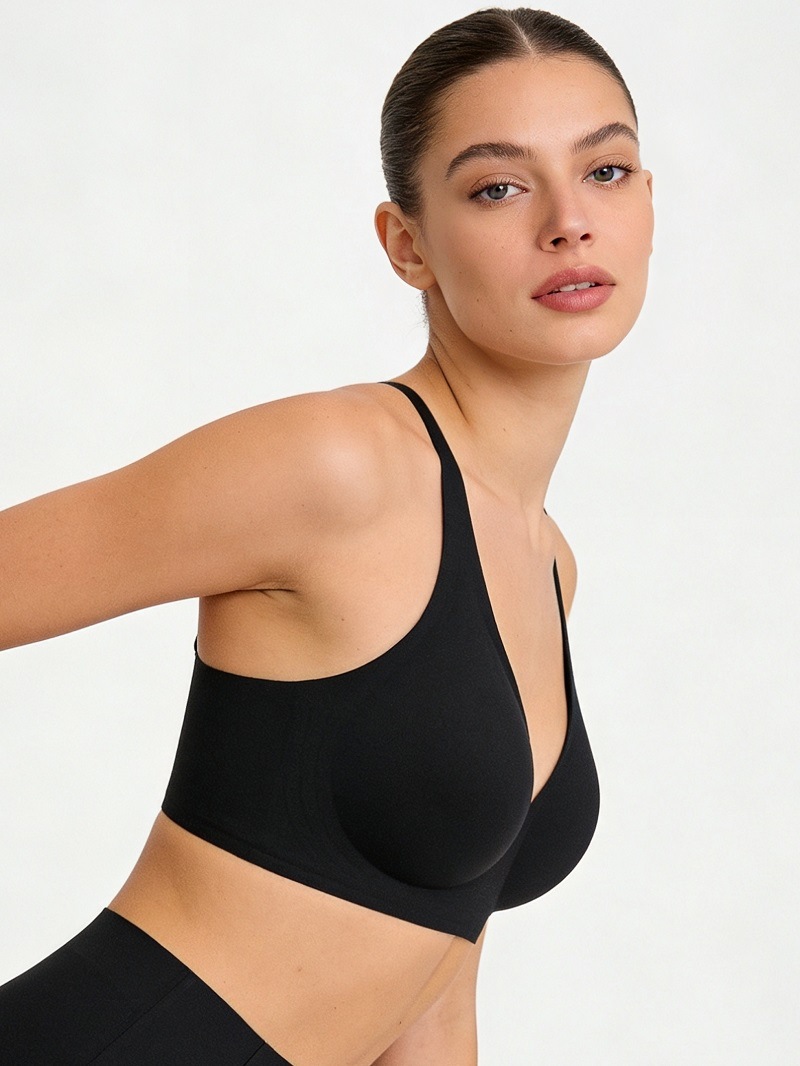 Comfortable Deep V Bra For Women Plus Size Seamless Soft Support_voghion.com