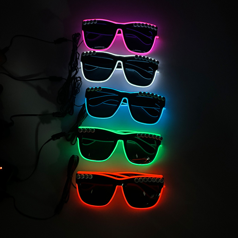 Nuevos productos transfronterizos gafas LED recién casadas letras de corazón de melocotón gafas de sol gafas de sol