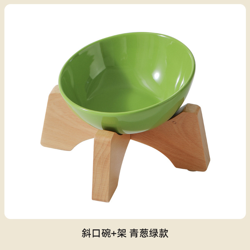 高颜值猫碗陶瓷宠物猫咪饭碗猫粮碗餐具食具小食盆护颈喝水斜口碗|undefined