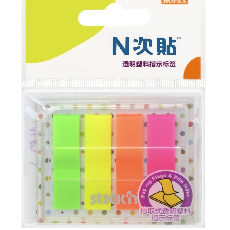 N pegatinas de plástico flecha transparente etiqueta pequeña fluorescente se puede volver a colocar índice de clasificación de plástico post-it pegatinas de Pepsi
