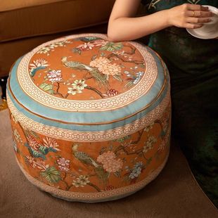 Sc American-Style Living Room Carpet Floor Lazy Reading High Sitting Stool Chinese-Style Balcony Bay Window Futon Cushion Mountain Hydrangea
