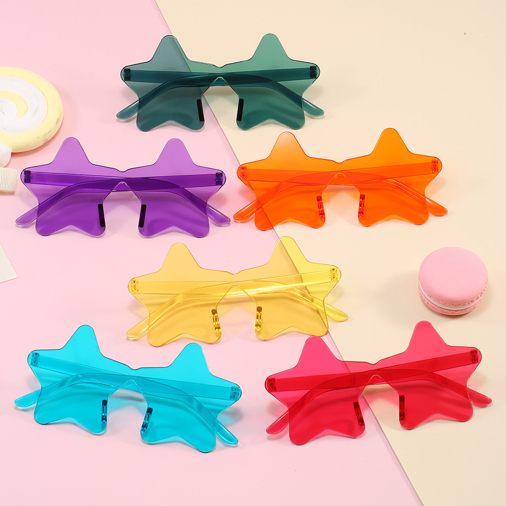 2025 New Cross-Border Dropshipping Christmas and Halloween Rimless Star Fashion Glasses, Trendy and Cute