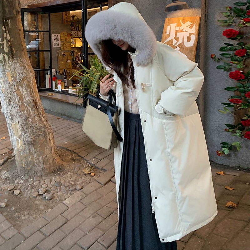 Пуховая хлопчатобумажная одежда женского среднего и длинного 2024 нового хлопкового пальто корейская версия зимнего утолщения