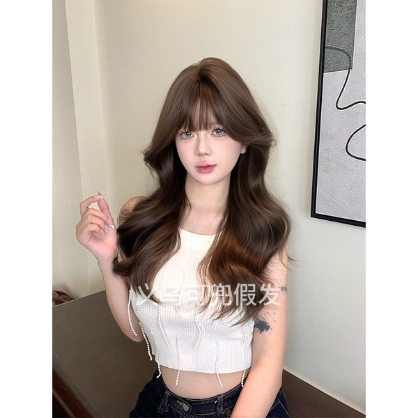 Brown curly wig