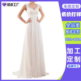 东莞工厂定制跨境适合新娘的婚纱礼服无袖蕾丝小礼服大码新娘礼服