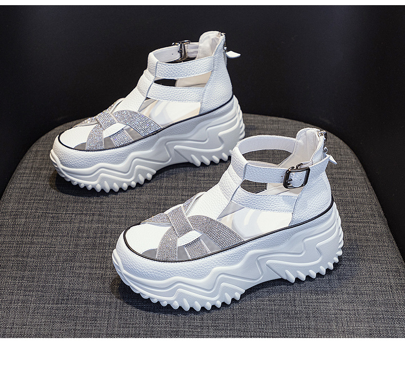 Sandal nữ đế giấu gót mùa hè 2026 khoét lỗ đính đá phong cách La Mã mũi kín — M2333 màu vàng, M2333 màu trắng, M2333 Màu Đỏ, M2333 màu xanh lam chi tiết 24