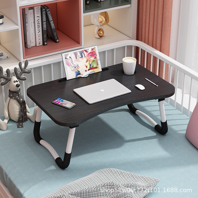 Escritorio de cama plegable mesa de computadora dormitorio dormitorio dormitorio estudio casero pequeña mesa de madera sólida