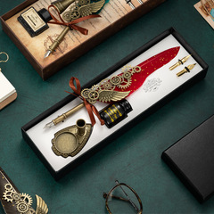 廠家直供齒輪羽毛筆套裝翅膀羽毛筆套裝機械羽毛筆魔法學院羽毛筆