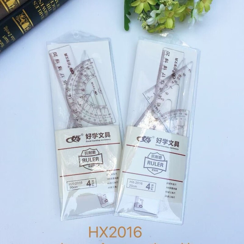 卸売 Haixue 漫画ハード定規学生用 20 センチメートル描画マーク定規セット多機能学習 4 点セット|undefined