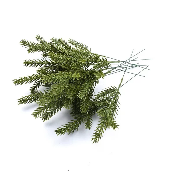 Christmas Decoration Small Seven-Branch Pine Needles, 7-Branch Artificial Pine Needles, Mini Seven-Branch Artificial Pine Needles for Christmas Decorations