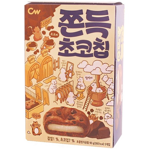 Korean imported snacks CW Qingyou chocolate flavor sandwich cake mochi glutinous rice cake snack Qingyou pastry snacks