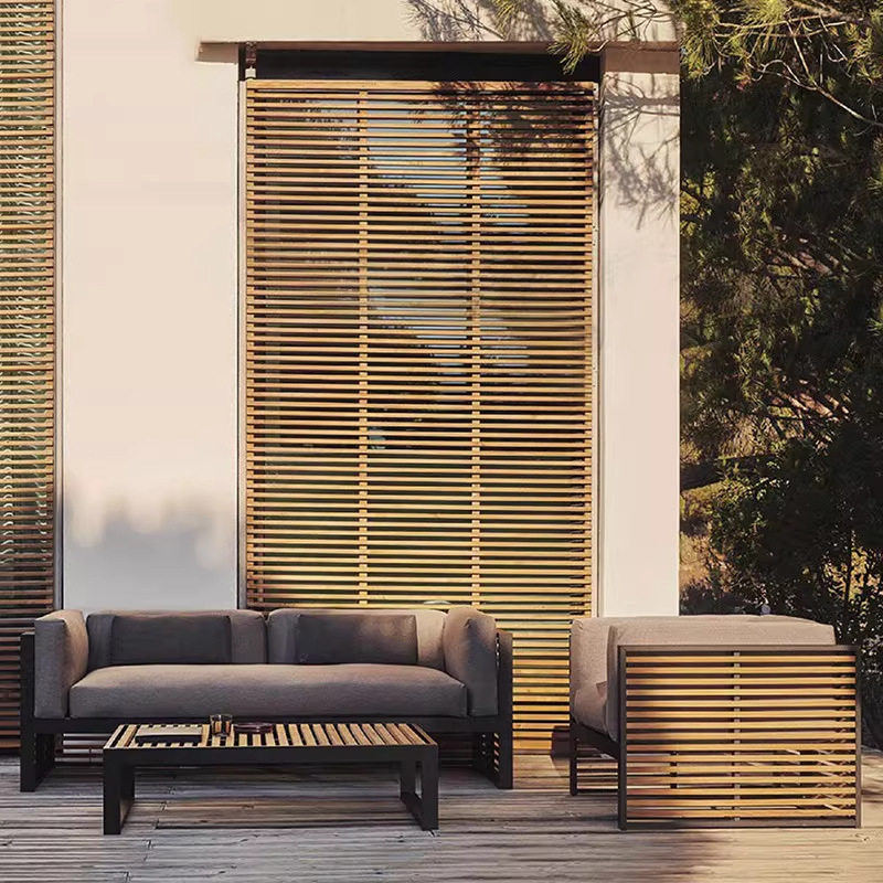 Diseñador simple sofá al aire libre aleación de aluminio nórdico industrial al aire libre patio jardín balcón impermeable