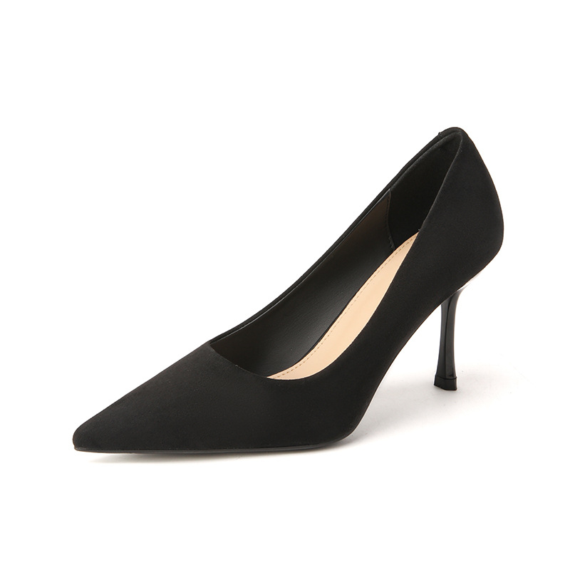 Giày cao gót nữ mũi nhọn gót 8 cm kiểu stiletto — Màu Đen-8cm