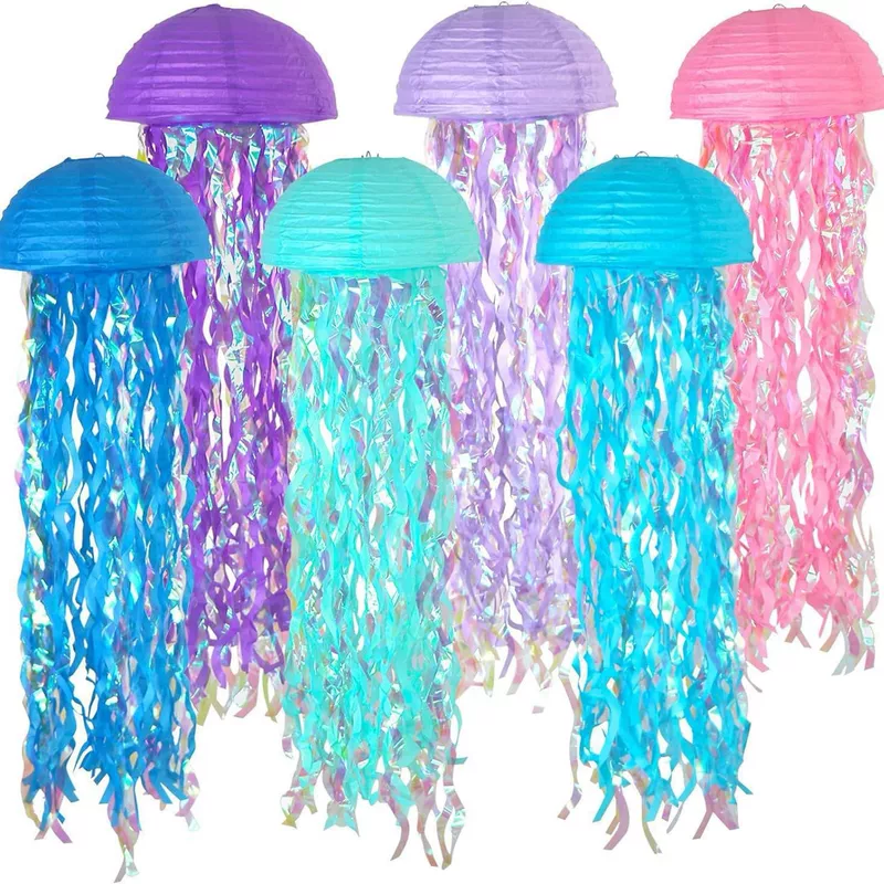 Cross-border hot selling colorful special-shaped decorative jellyfish semi-circular lantern decorative supplies