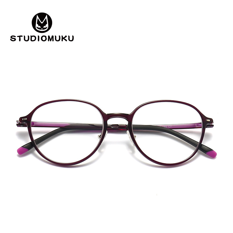 STUDIOMUKU mu gafas frescas gafas ultraligeras gafas de alta miopía marco grande marco redondo cara gafas marco image 7