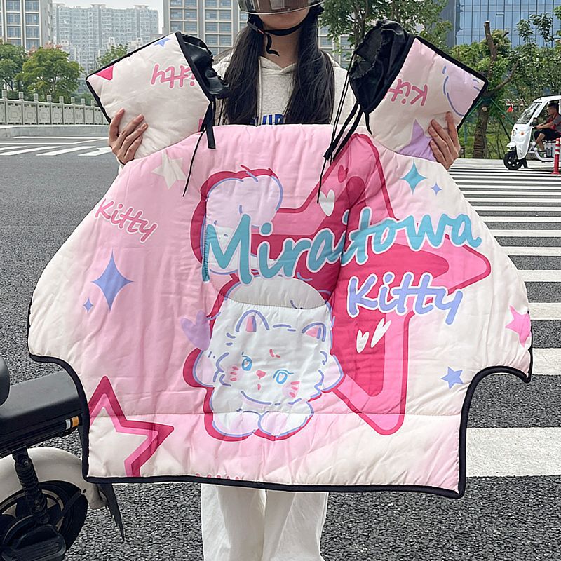 冬天新款防水摩托车加厚御寒通用防风电动车挡风被自行车加棉跨境|undefined