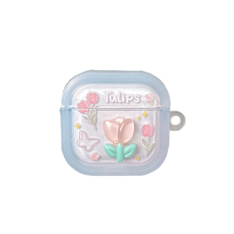 立体花朵兔子 适用苹果蓝牙airpods pro保护套airpods4代耳机壳|undefined