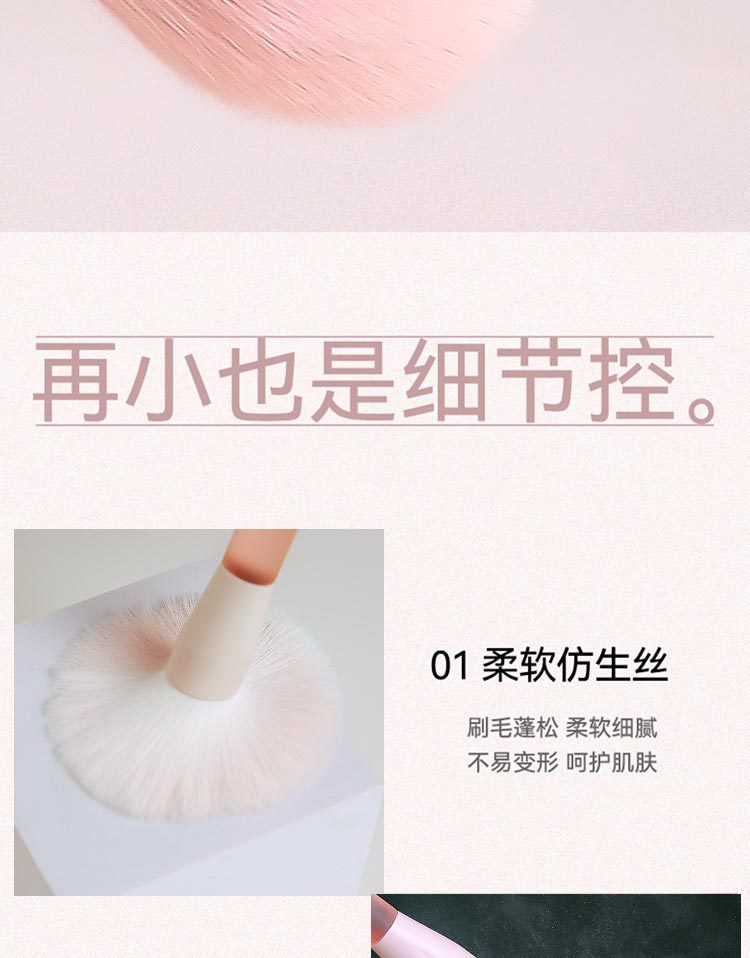 Cangzhou Soft Bristle 10 pieces, Half Pond Jelly mini Mini makeup brush set, dot color brush, Blush powder brush, Blade brush Specification drawing
