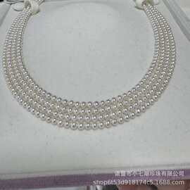 天女AKOYA3.5-4mm镜面正圆近无瑕半成品珍珠项链附香港证书