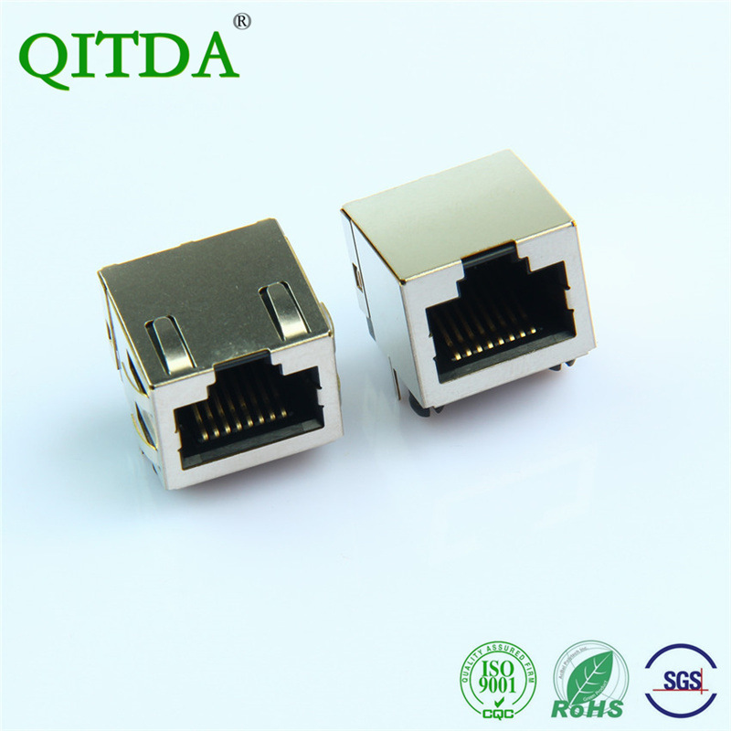 RJ45 network port connector horizontal lamp-free network cable interface 8P8C Crystal Head female socket Ethernet socket