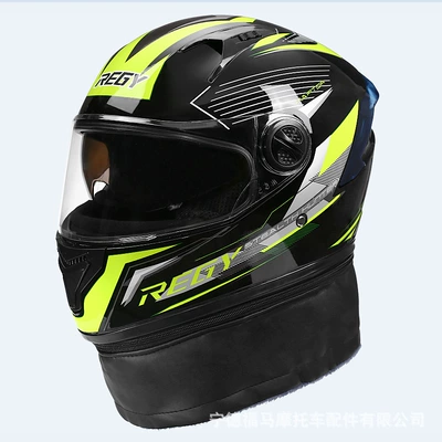 Motosiklet kaskı (dəbilqə) Men's Four Seasons Motorcycle Full - pictorial-green