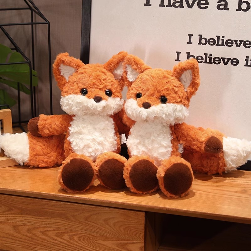 オレンジキツネぬいぐるみランニングキツネ森の動物人形誕生日プレゼント睡眠枕人形誕生日|undefined