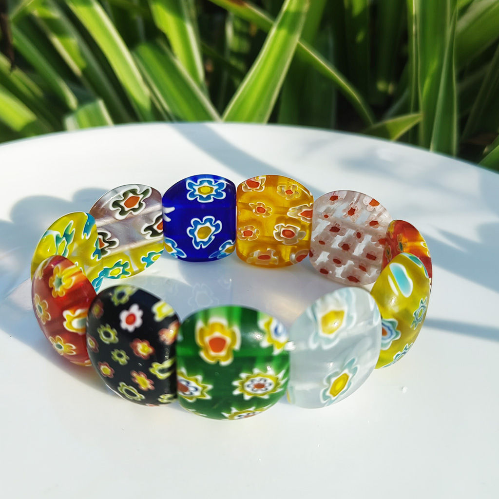 50g Weight Stretch Adjustable Clasp Closure Type Bracelets Classification glass Chain Material Handmade Chain Chain Type 1 Piece Quantity Daily Occasion glass Material Flower Pattern All Seasons Season Women's Gender Simple Style Style Simple Style Flower Glass Handmade Chain Stretch Adjustable Beaded Bracelets Wholesale 20