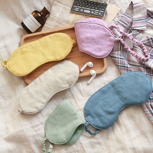 French new pure linen eye mask shading eye mask for men and women sleeping nap student eye mask