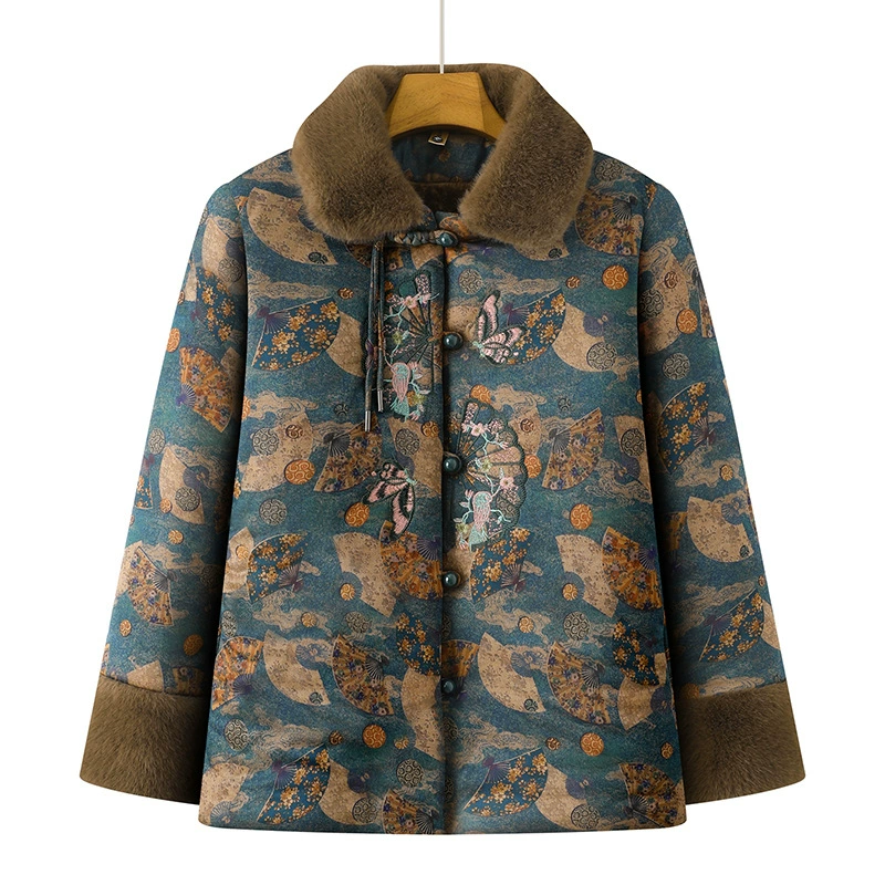 Winter keep warm down jacket for mother, for middle age, western style