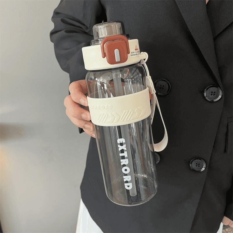 Botella de Agua Deportiva con Pajita de Plástico Portátil y Gran Capacidad para Exteriores image 8