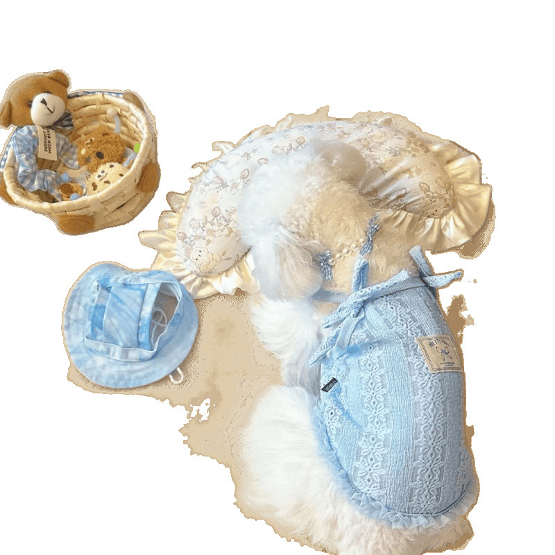 Ropa para perros verano eslingas delgadas para mascotas, lazo retro, eslingas pequeñas, encaje, chaleco lindo para gatos