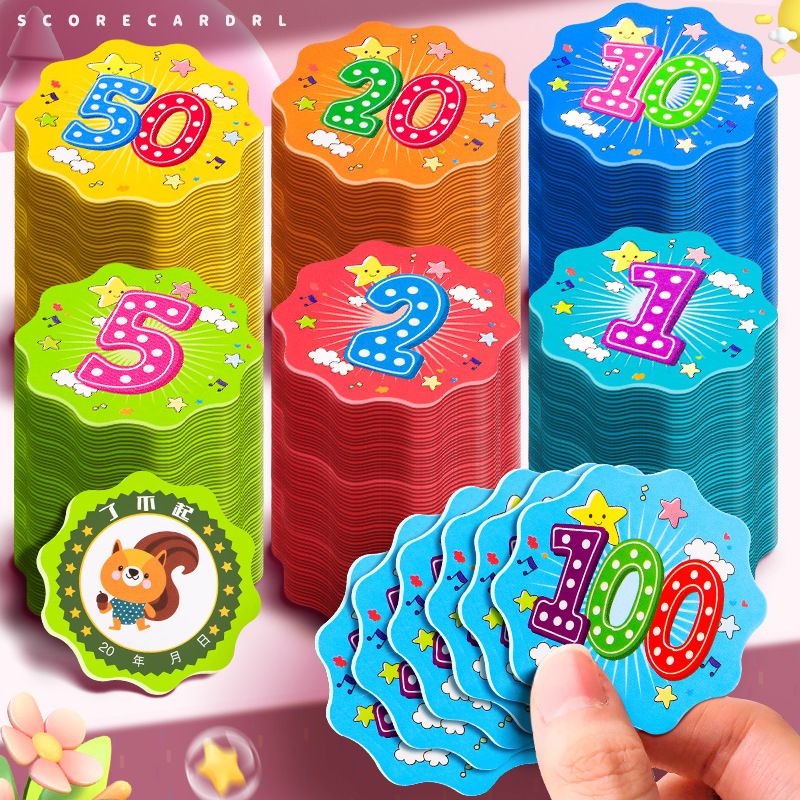 Tarjeta de recompensa de tarjeta de crédito Puntos de recompensa de escuela primaria Cambio de moneda Tarjeta de alabanza Recompensa Puntos para niños incentivo para niños