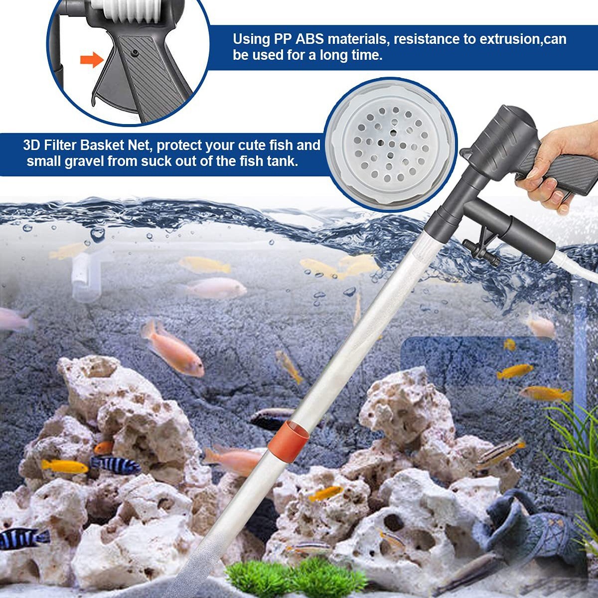 Cambiador de Agua y Limpiador de Arena, Neumático, Semiautomático