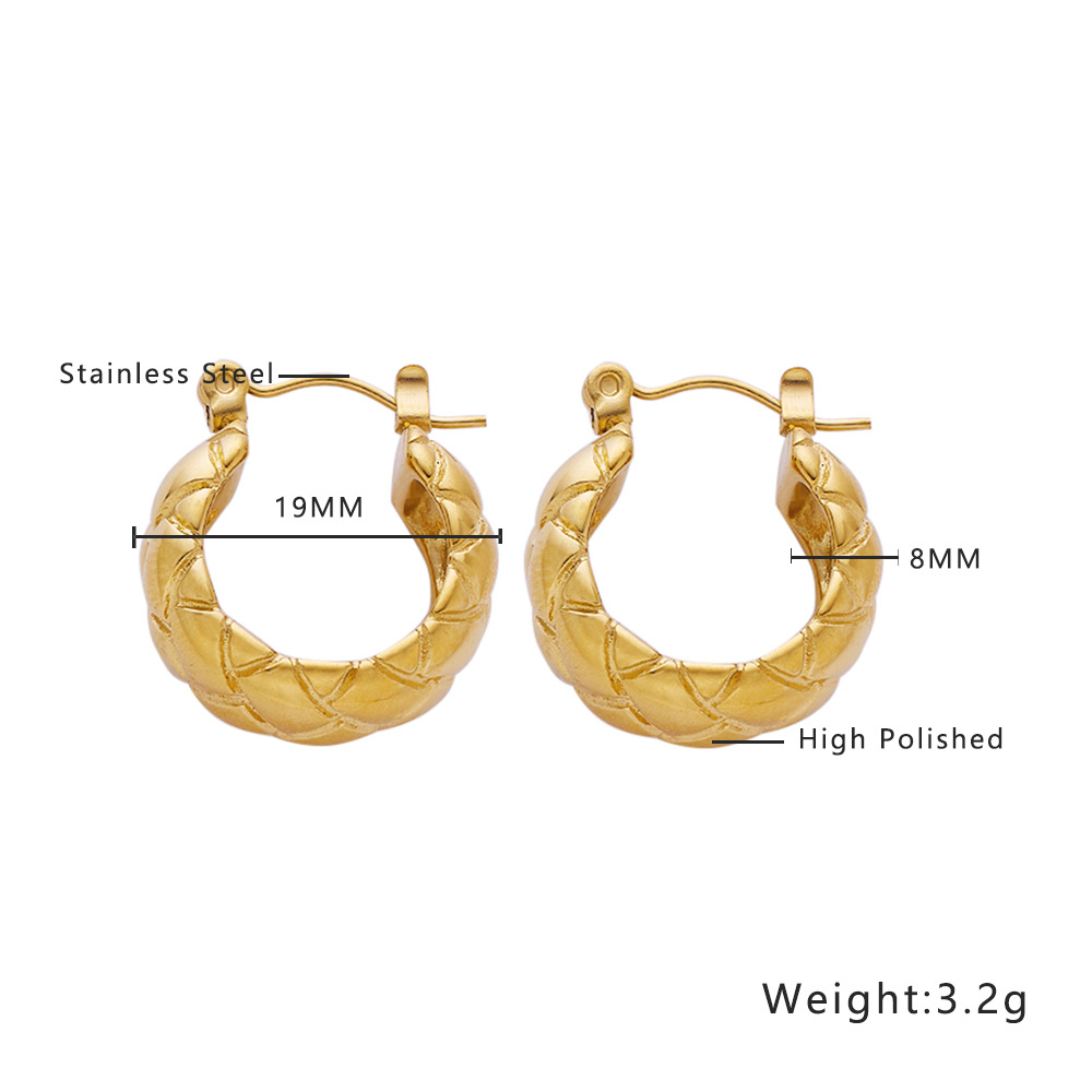 U Shape Pattern 1 Pair Ig Style U Shape Plating Titanium Steel Earrings