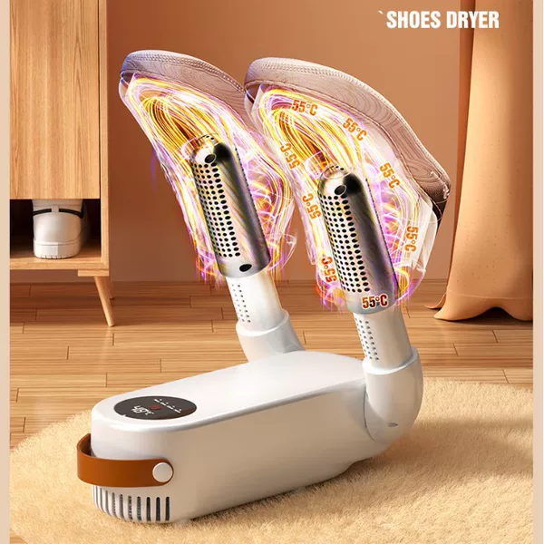 Household shoe dryer, shoe warmer, deodorizer, sterilizer, and drying machine for shoes; also a shoe-washing machine for home use