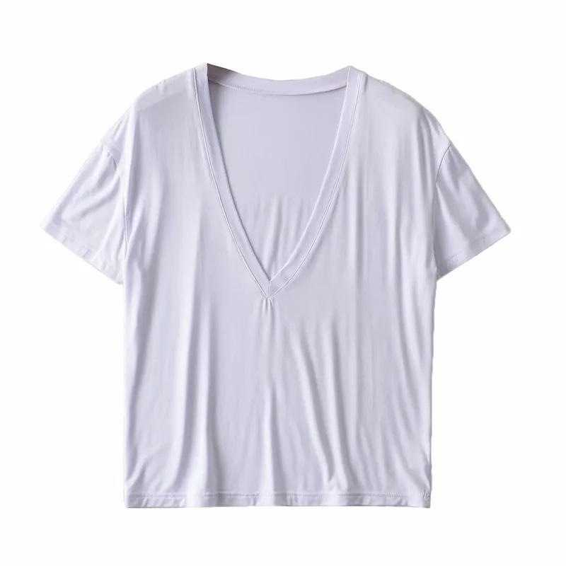 V-neck Modal Cotton Stretch Soft T-shirt hirt NSAC36826