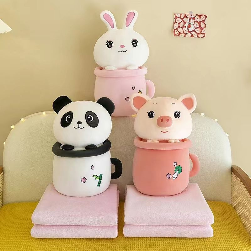 Oficina de dibujos animados almohada edredón de doble propósito almohada cojín del coche multi-funcional manta siesta Comercio exterior al por mayor