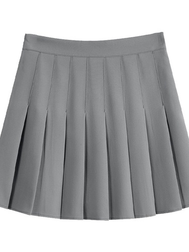 (Lengthened + Pants + Zipper + Button) Pleated Skirt Uniform Skirt Half Skirt Spring and Summer Short Skirt Autumn and Winter