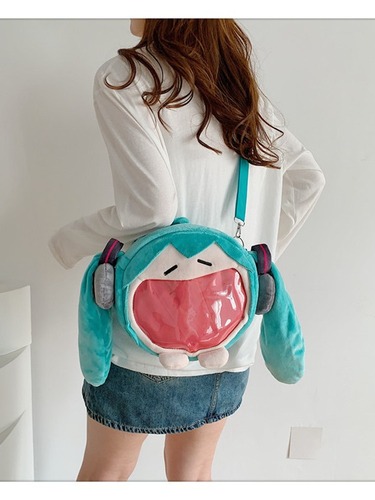 Cross-border wholesale women's plush Hatsune tote bag with crossbody strap, tutoring-style bag, and adorable Cinnamoroll-inspired Instagram-worthy hand-carrying backpack