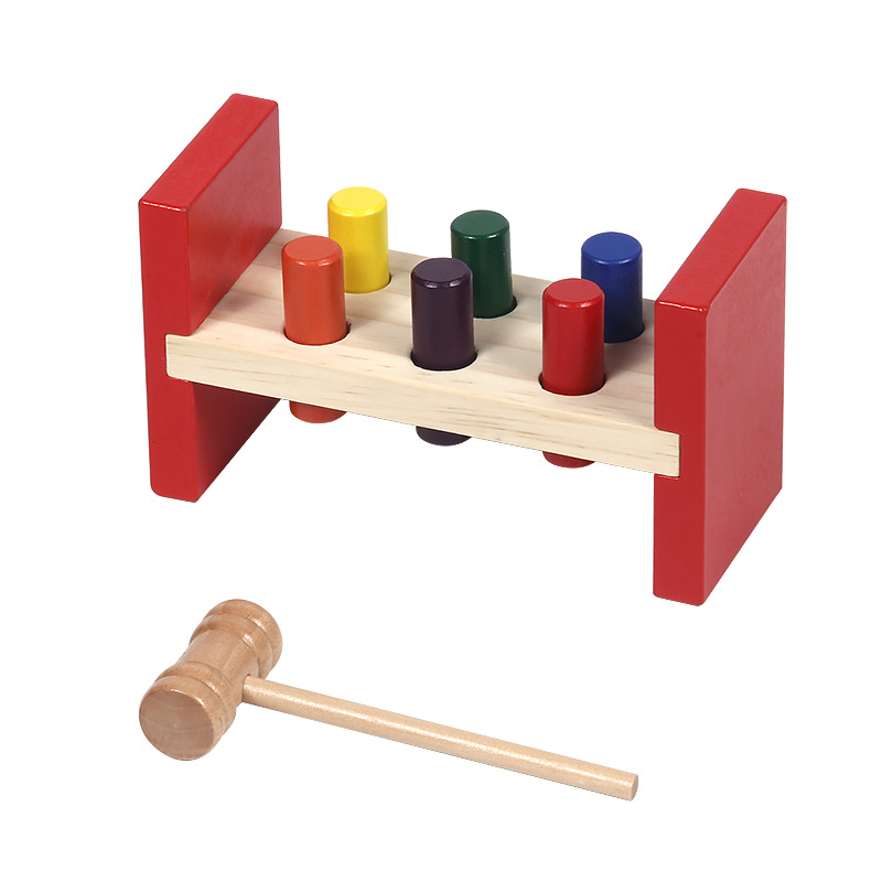 Mesa de actividades infantil juguete educativo de madera apilamiento de colores para 1–2 años
