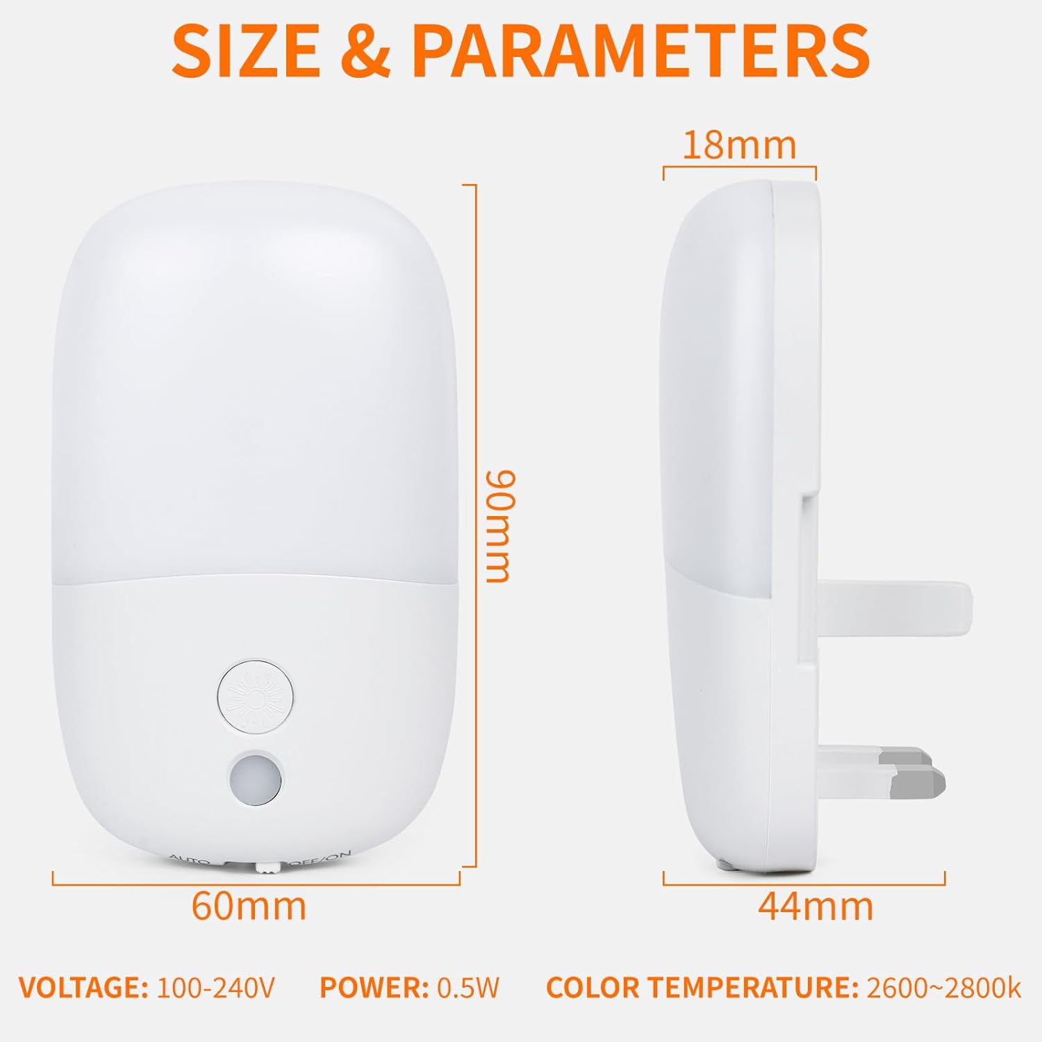 Foreign Trade New Stepless Dimming Night Light Folding Pin Light Control Sensor Bedroom Night Light Bedside Lamp