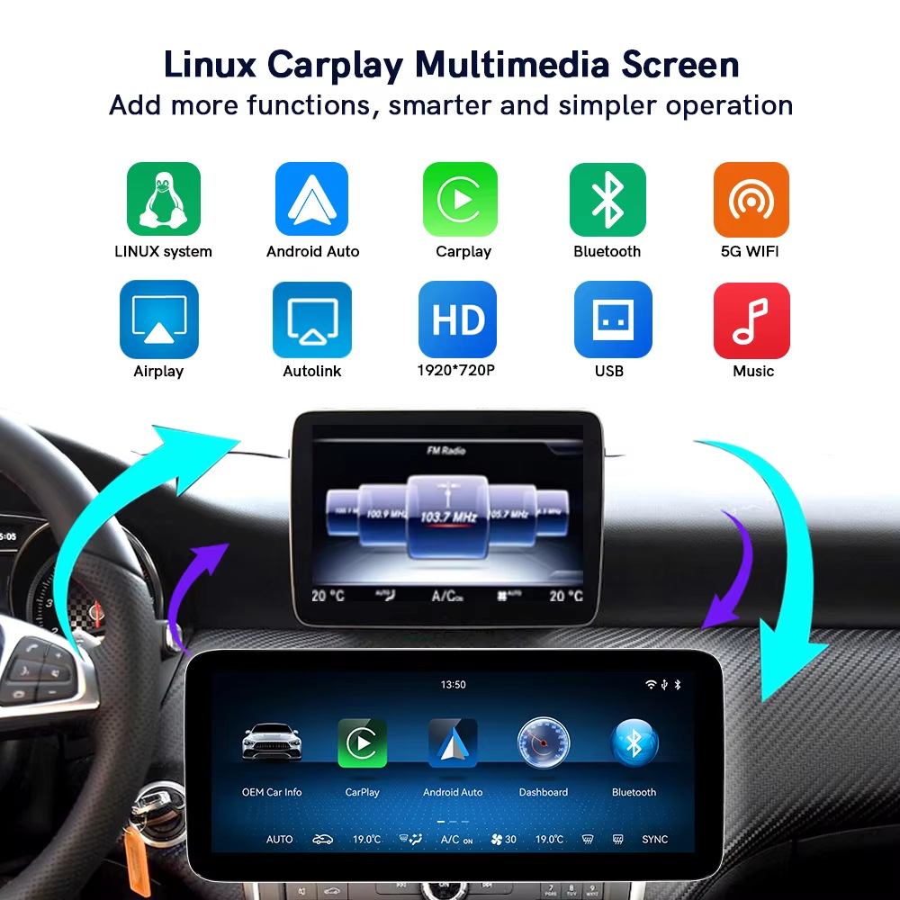 Suitable for Mercedes-Benz A-Class W176 CLA GLA 2012-2018 car-mounted large-screen navigation display