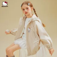 Hello Kitty Девушка Весна Hello Kitty Мультяшное пальто 2025 Новый иностранный бант куртка топ
