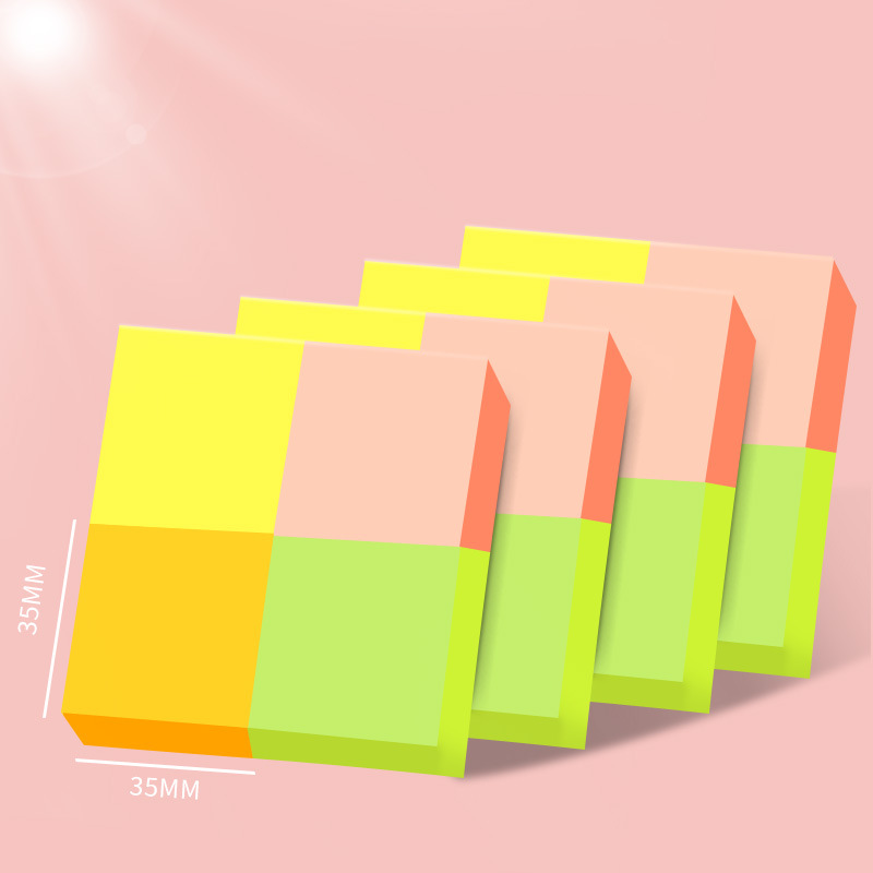 N veces pastillas de color simple papel de notas de estudiantes desgarrable fluorescente multicolor papel de notas conjunto de notas al por mayor