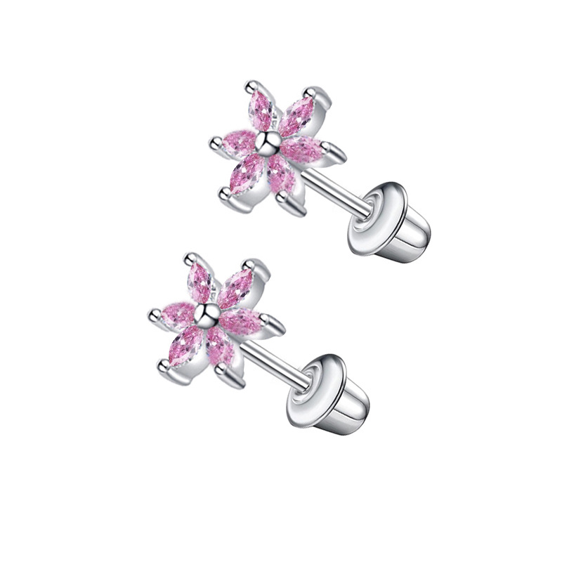 Stainless Steel Micro Inlaid Zircon Star Butterfly Ear Bone Nail Thread Fashion Ear Stud Earrings Set detail image 7