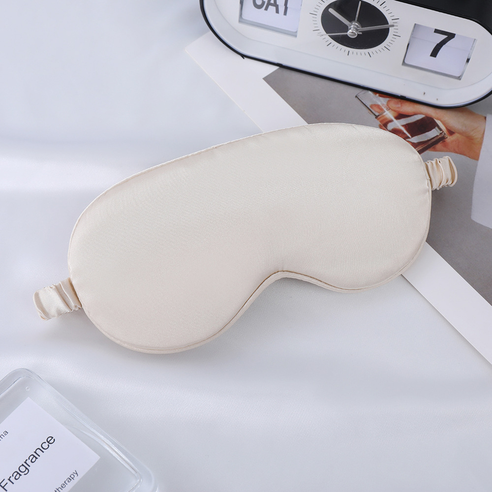 Máscara de Ojos de seda artificial de doble cara de seda de morera sombreado máscara de ojo del sueño logotipo impreso viajes al aire libre esencial en stock al por mayor