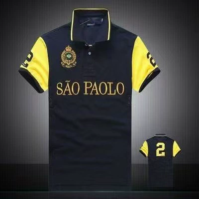 Polo, with short sleeve, with embroidery, plus size