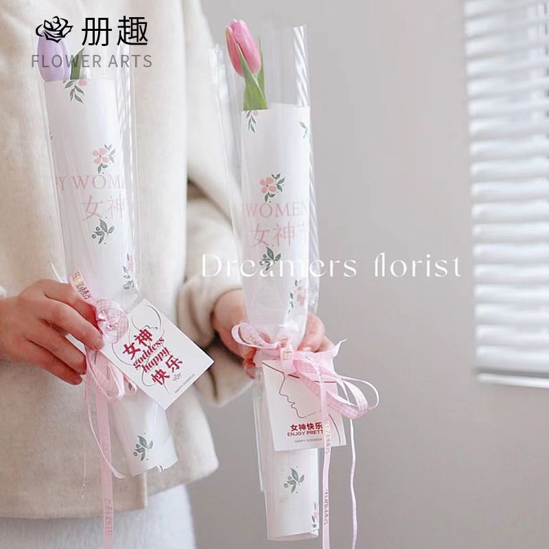 Día DE LA MUJER ins tarjeta Queen's Day Tulip Flower bouquet Día DE LA MUJER regalo bendición pequeña tarjeta colgante flor