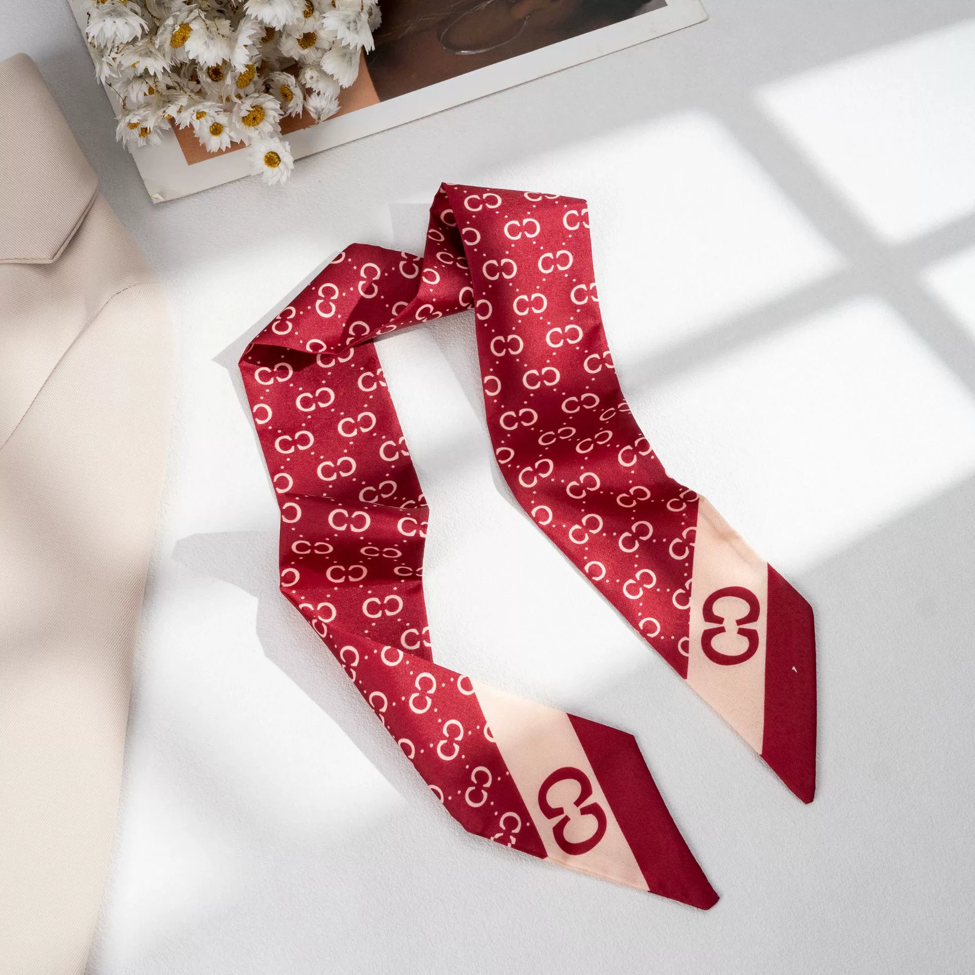 Silk Scarf Hairband (Suhang) long streamer 89×3.8 cm, lightweight gift box option